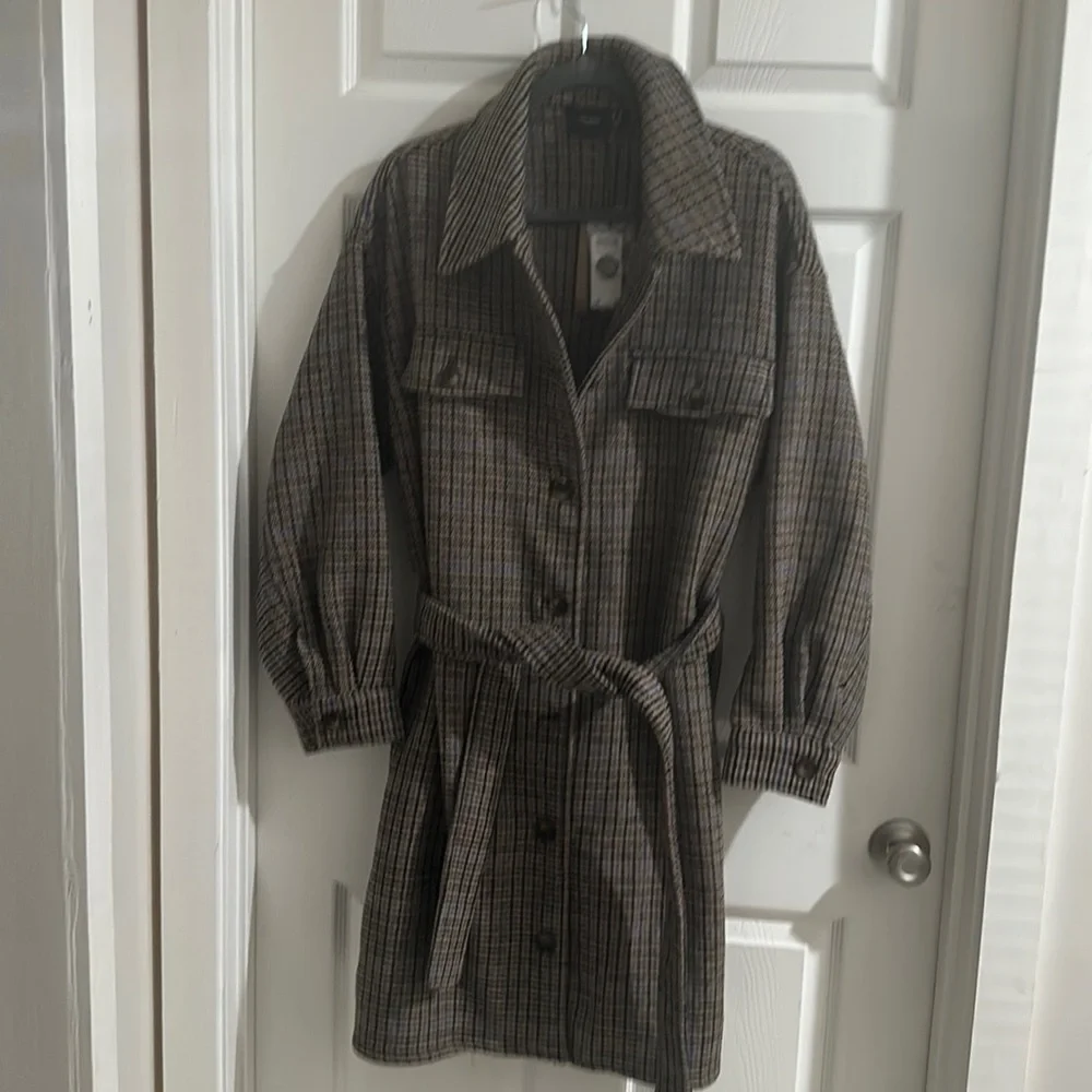 Super cute Vero Moda Wool plaid coat shacket Jacket - Picture 2 of 9